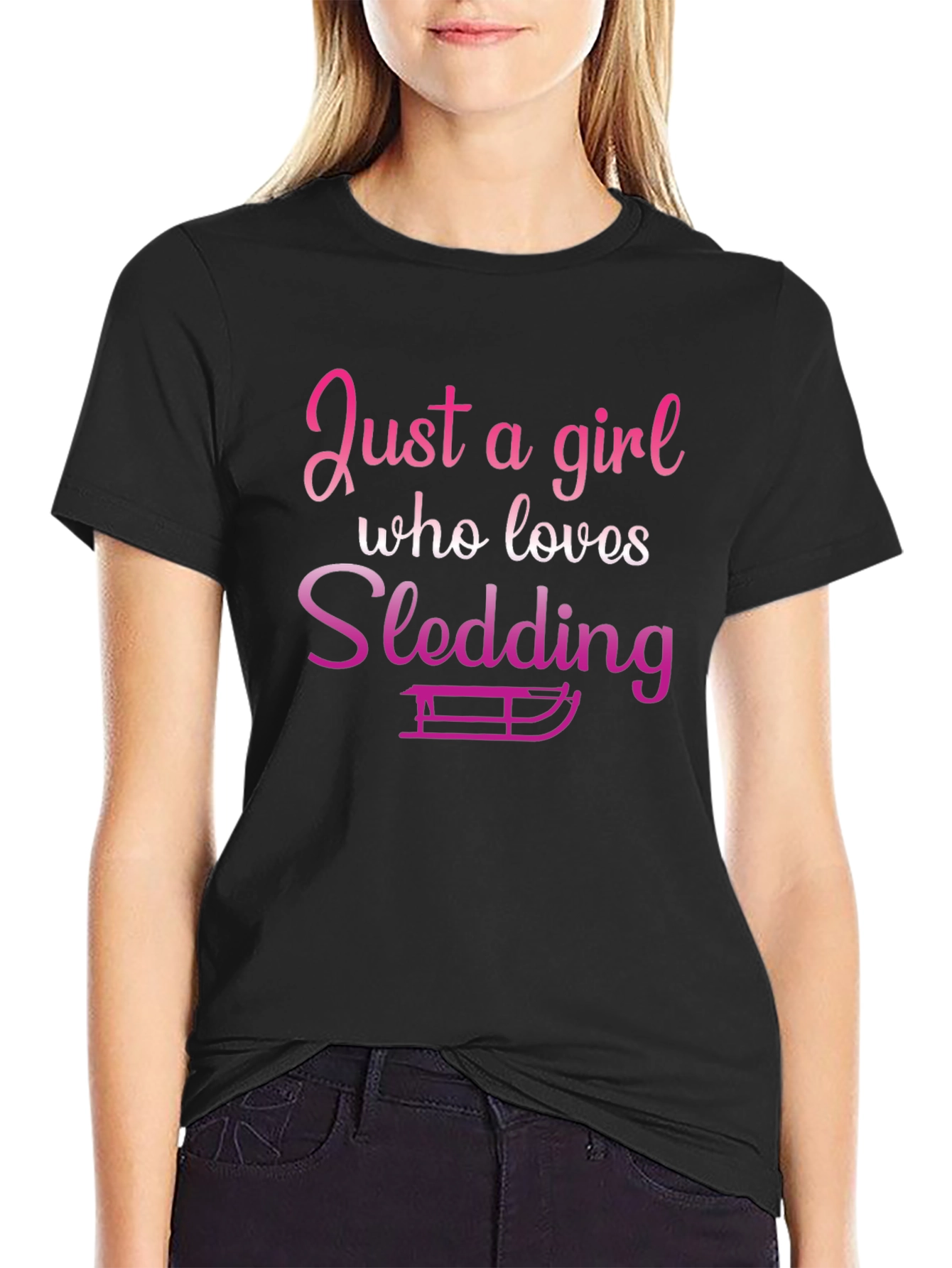 Just a Girl Who Loves Sledding T-Shirt