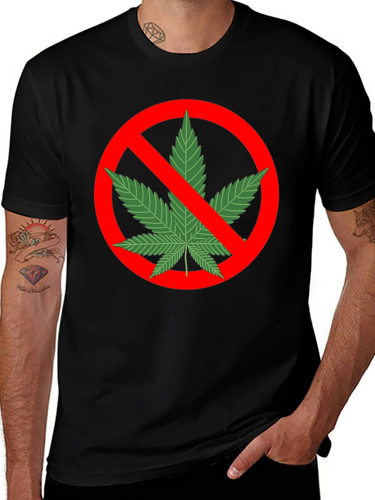 Anti-Marijuana Graphic Tee - Black Cotton T-Shirt