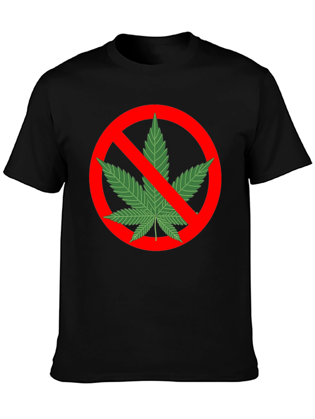Anti-Marijuana Graphic Tee - Black Cotton T-Shirt
