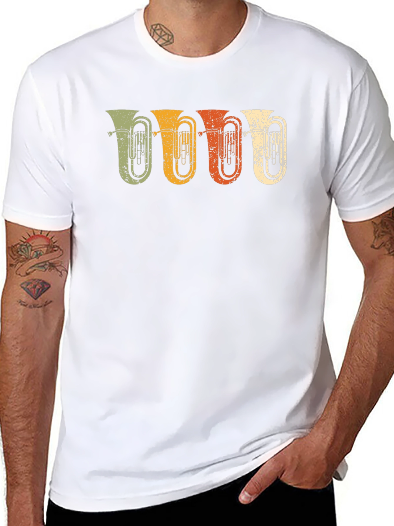 Retro Tuba Band T-Shirt - Music Lover Tee