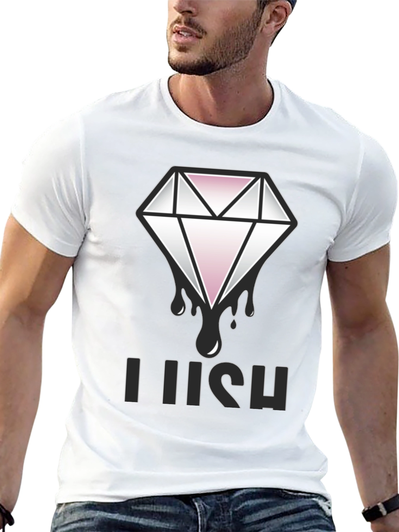 Lush Diamond Graphic Tee - Black Cotton Blend