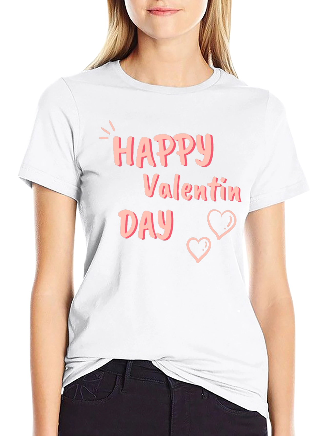Happy Valentines Day Black T-Shirt