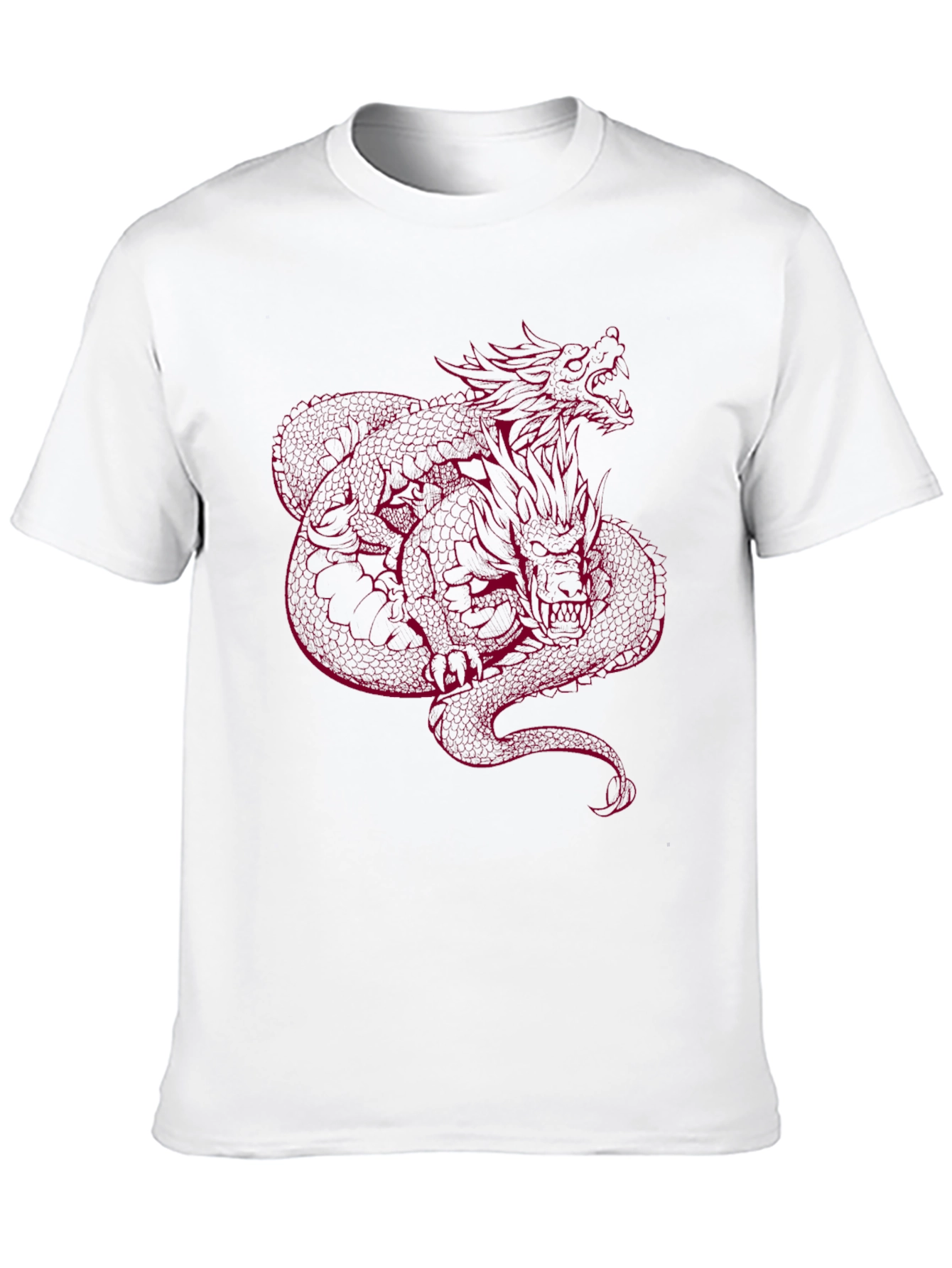 Dragon Graphic Tee - Red Print on Black