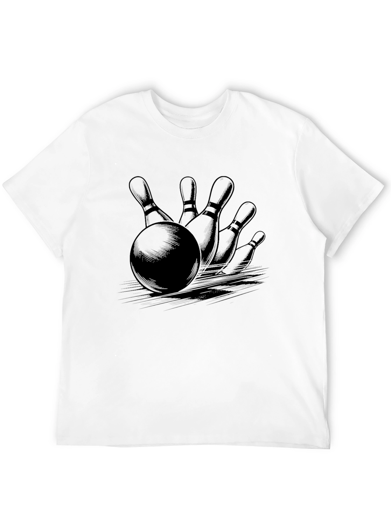 Bowling Strike Graphic Tee - Classic Black