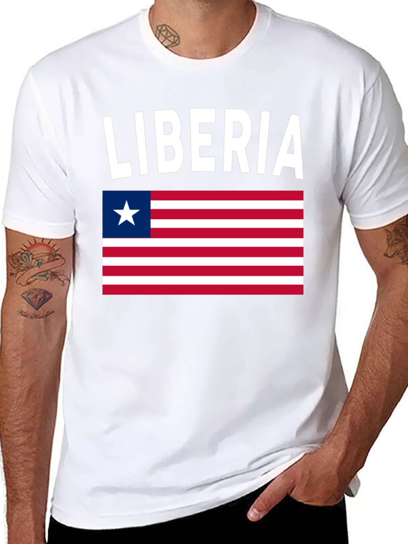 Liberia Flag T-Shirt - Black Pride Tee