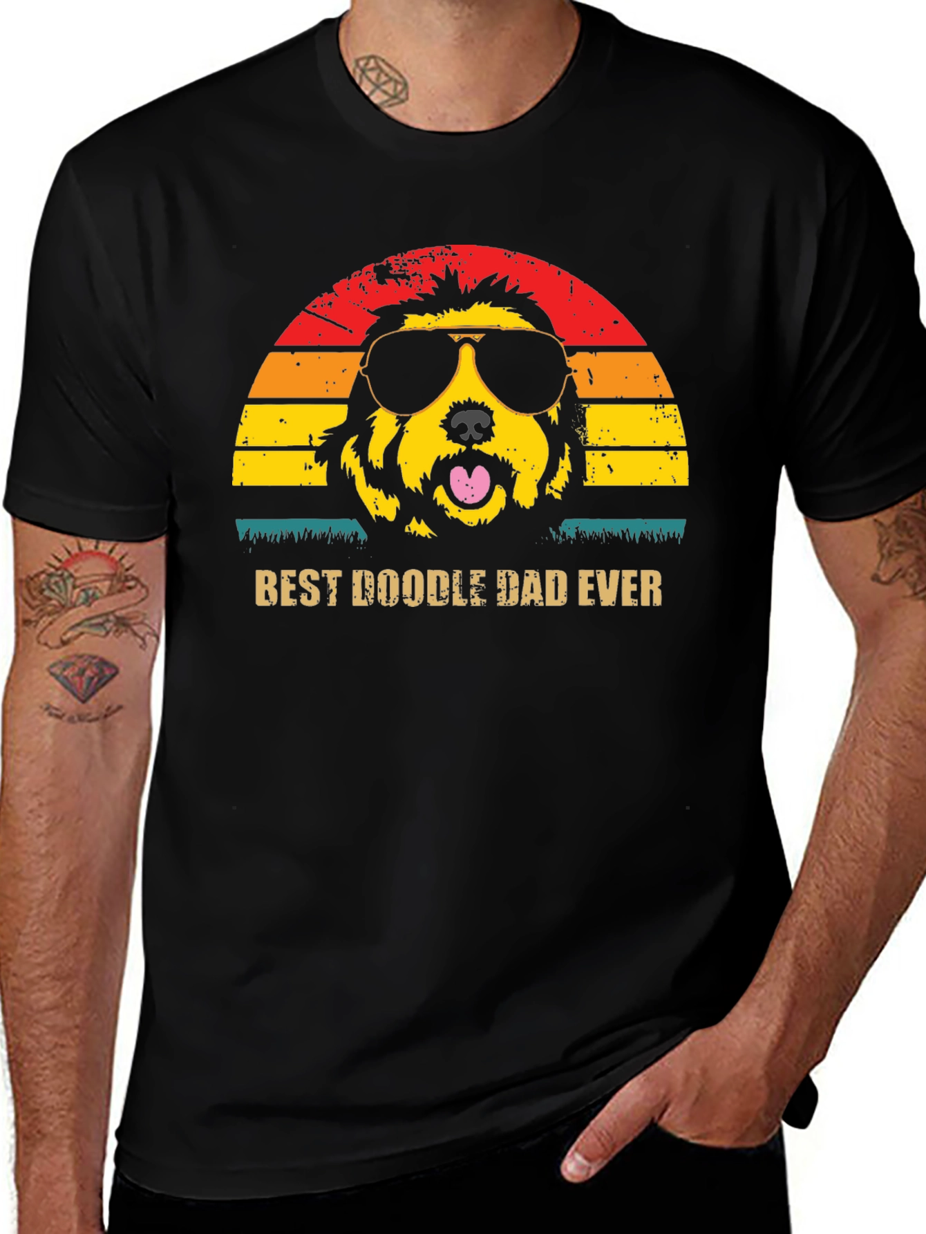 Best Doodle Dad Ever T-Shirt - Novelty Graphic Tee
