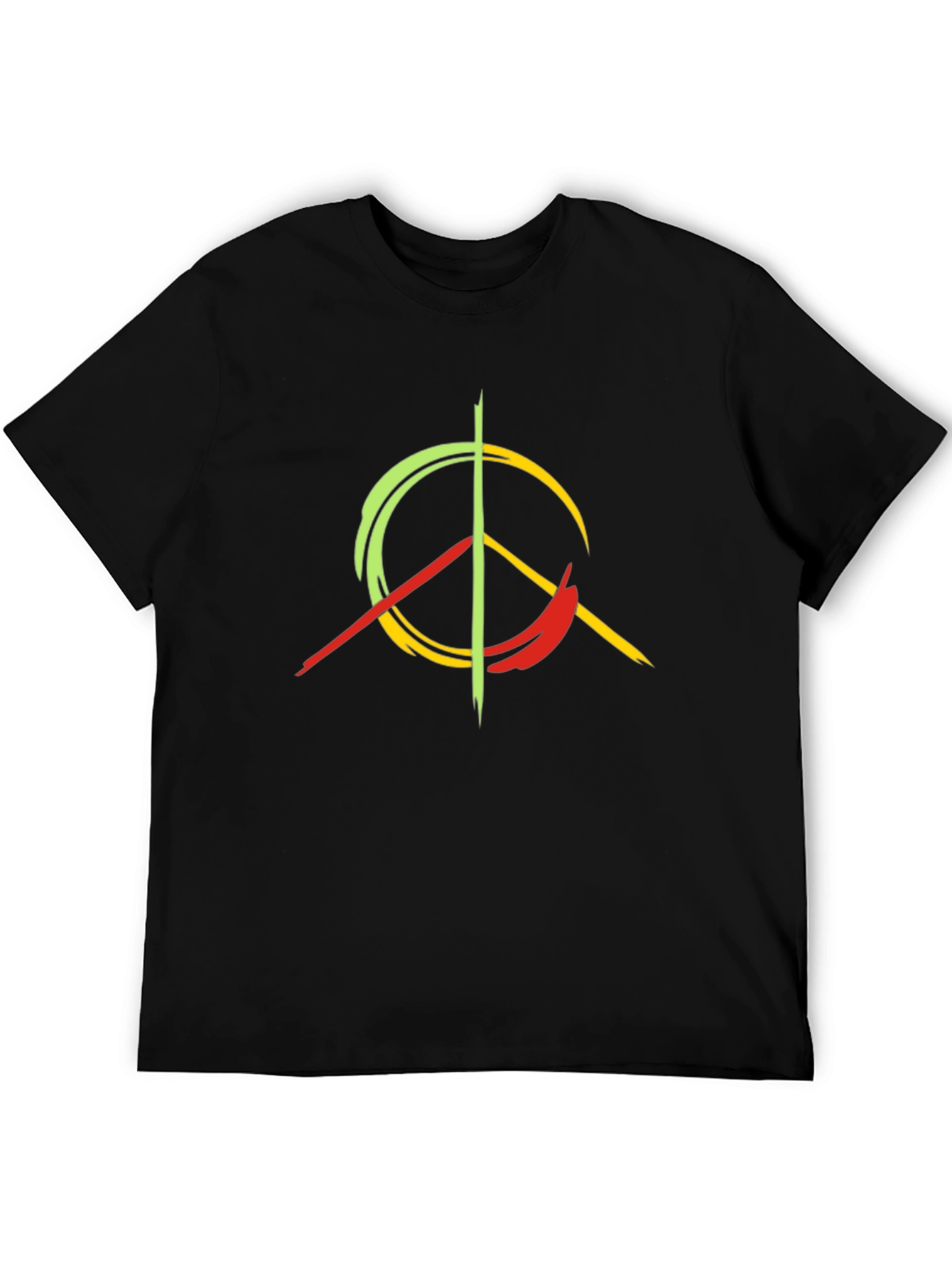 Peace Sign Graphic Tee - Black Cotton Blend