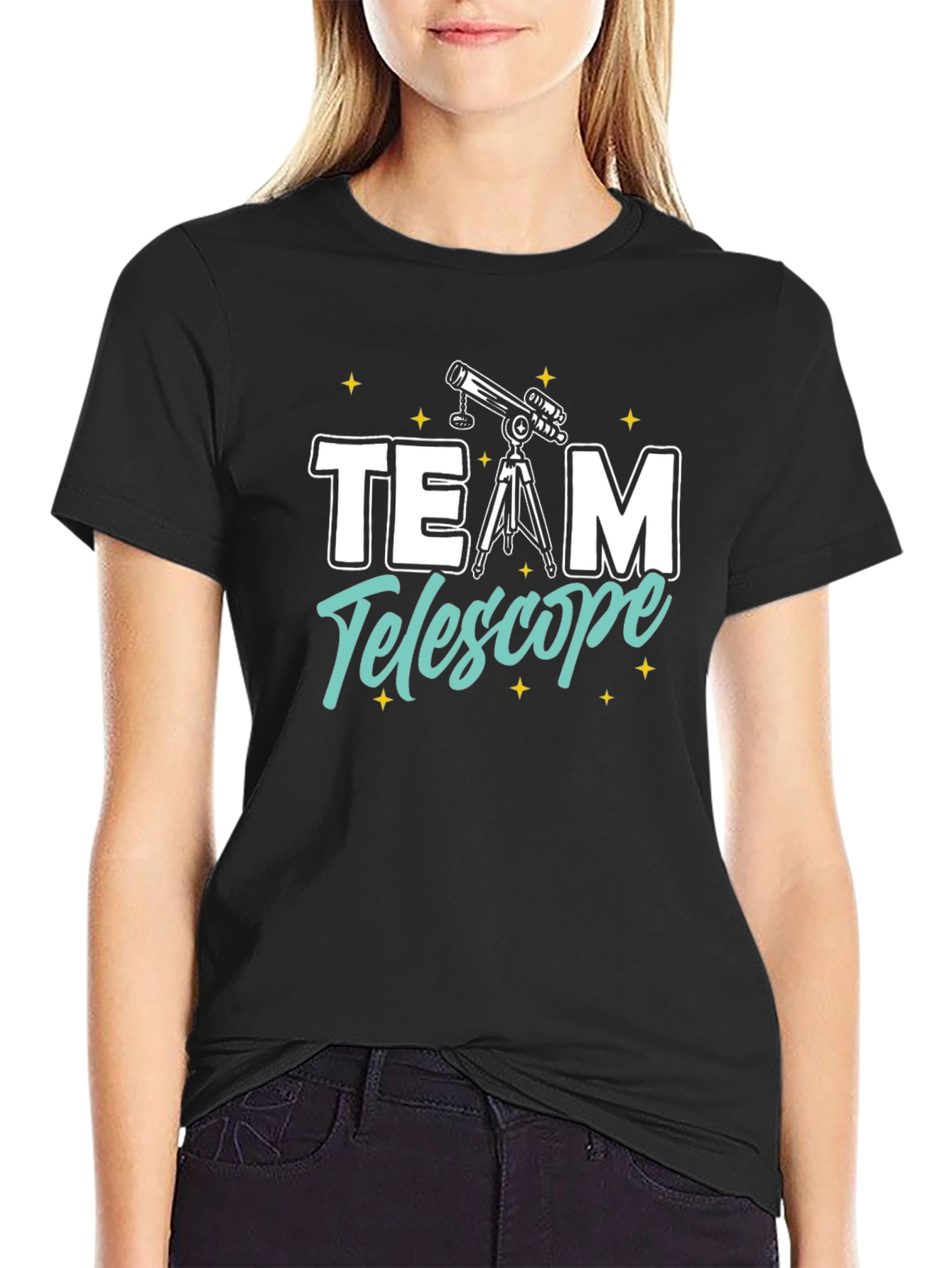 Team Telescope Black Graphic Tee