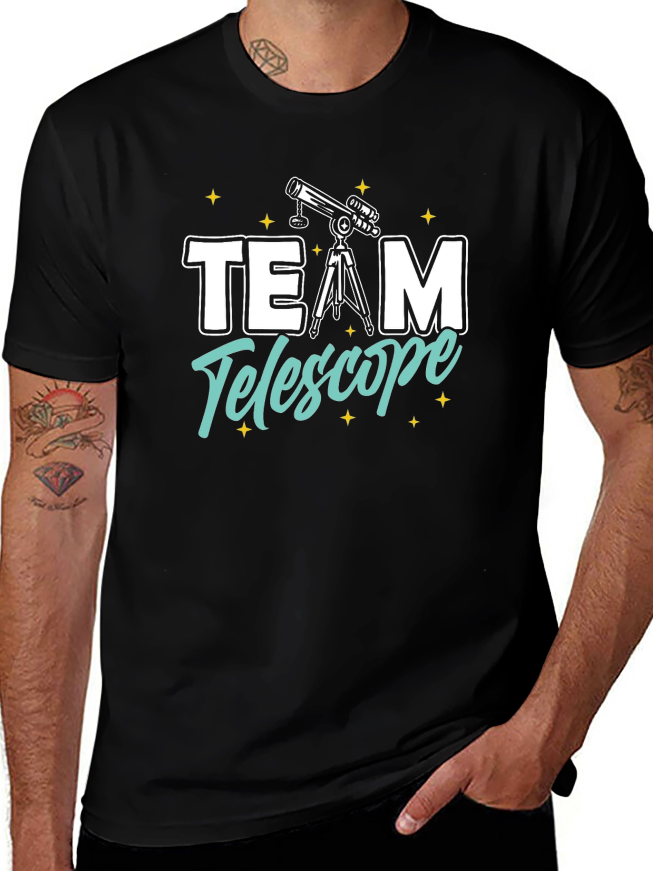 Team Telescope Black Graphic Tee