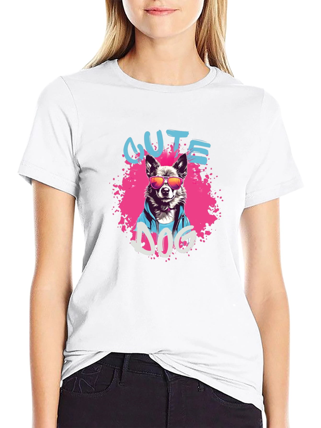 Cool Dog Graphic Tee - Black