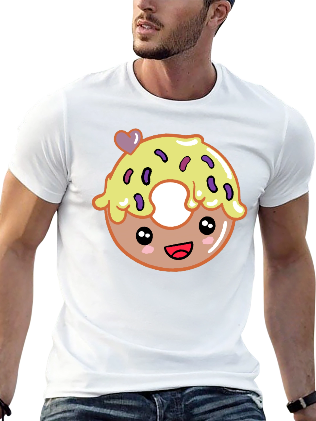 Cute Donut Graphic Tee - Unisex Black T-Shirt