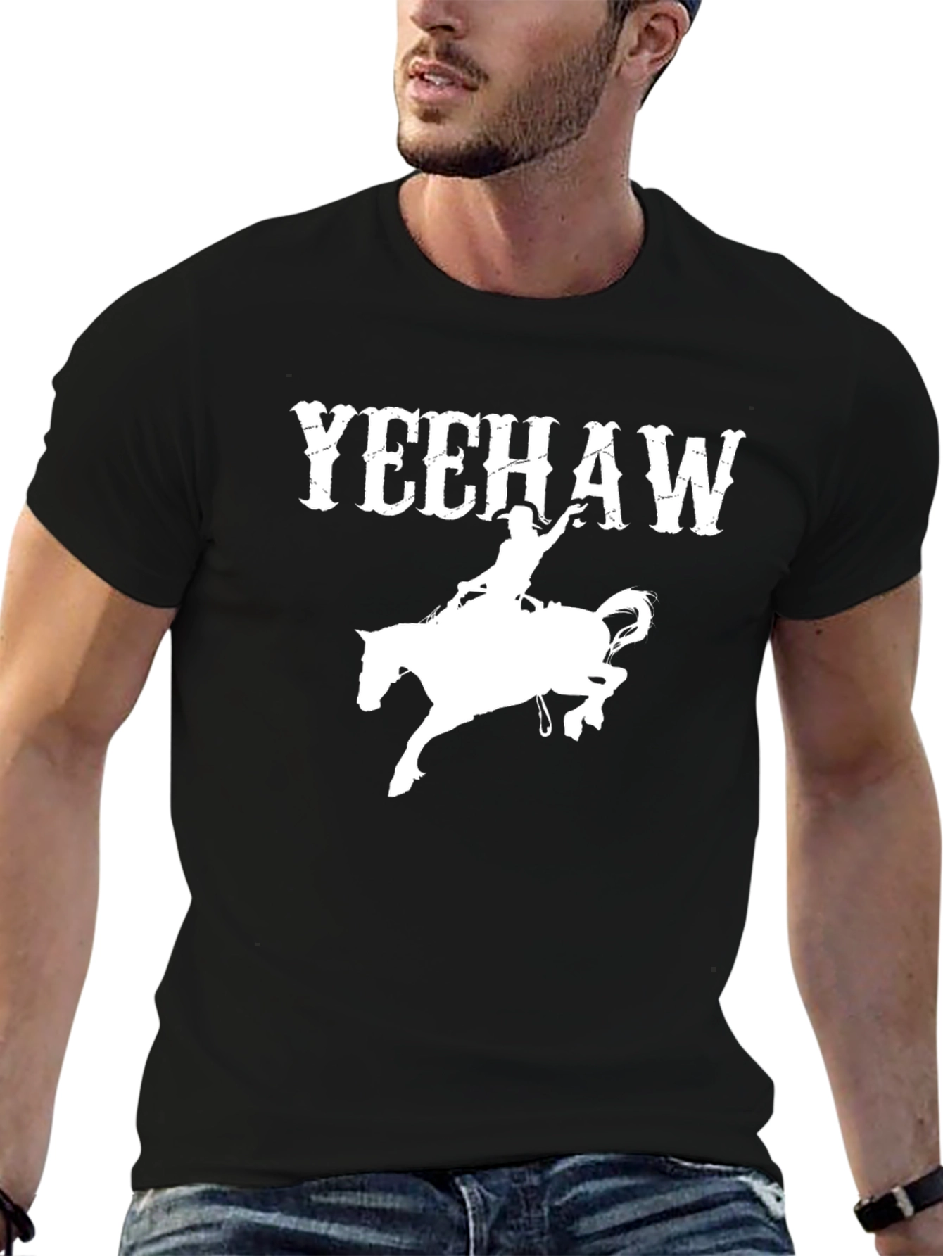 Yeehaw Rodeo Graphic Black T-Shirt