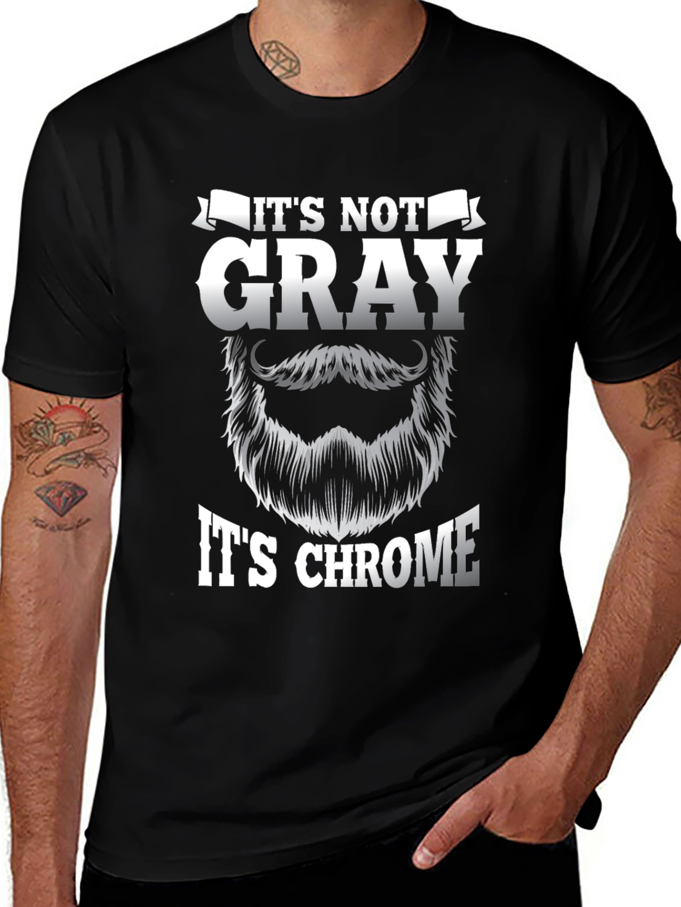 Its Not Gray Its Chrome Black Graphic T-Shirt