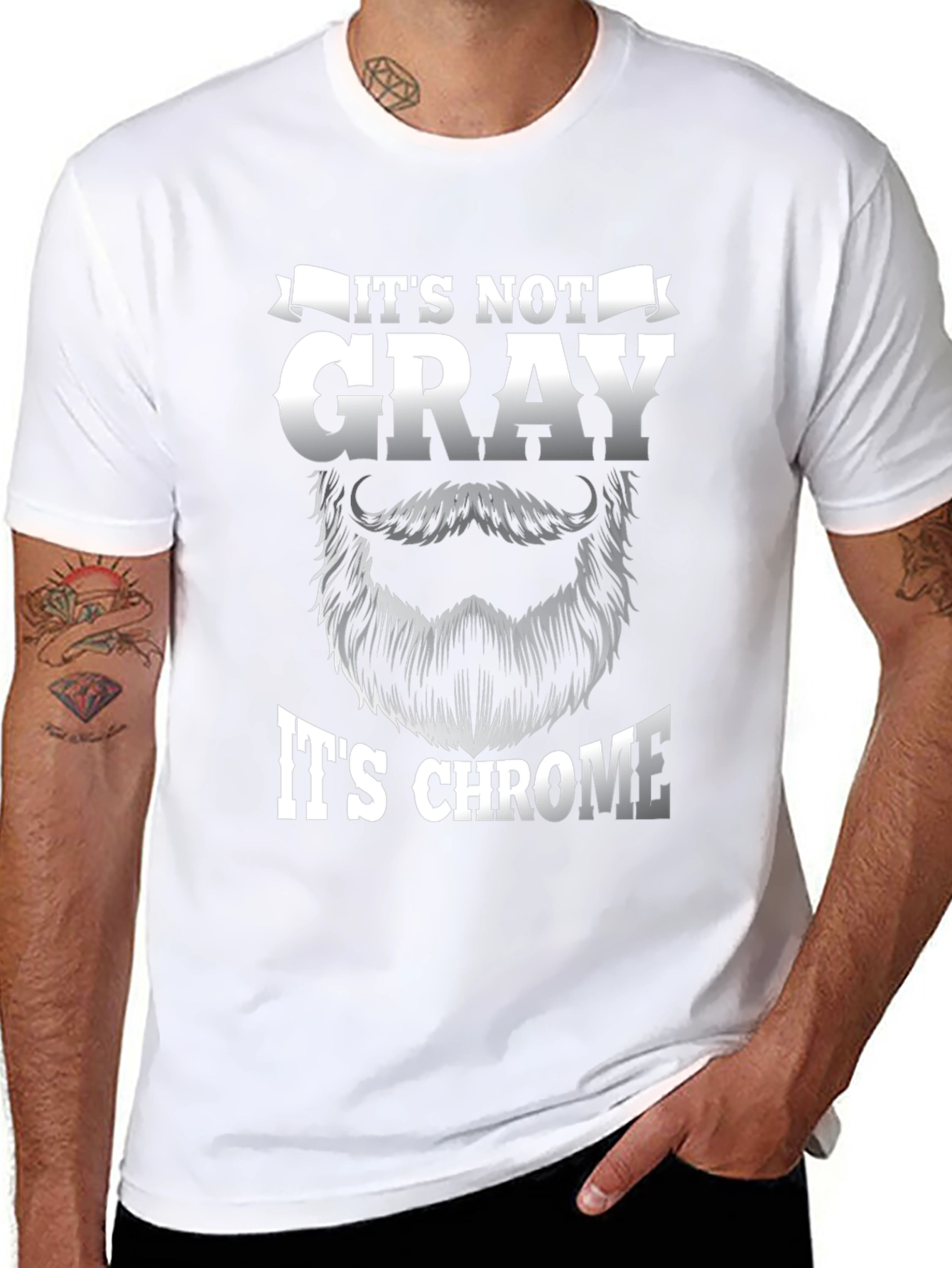 Its Not Gray Its Chrome Black Graphic T-Shirt