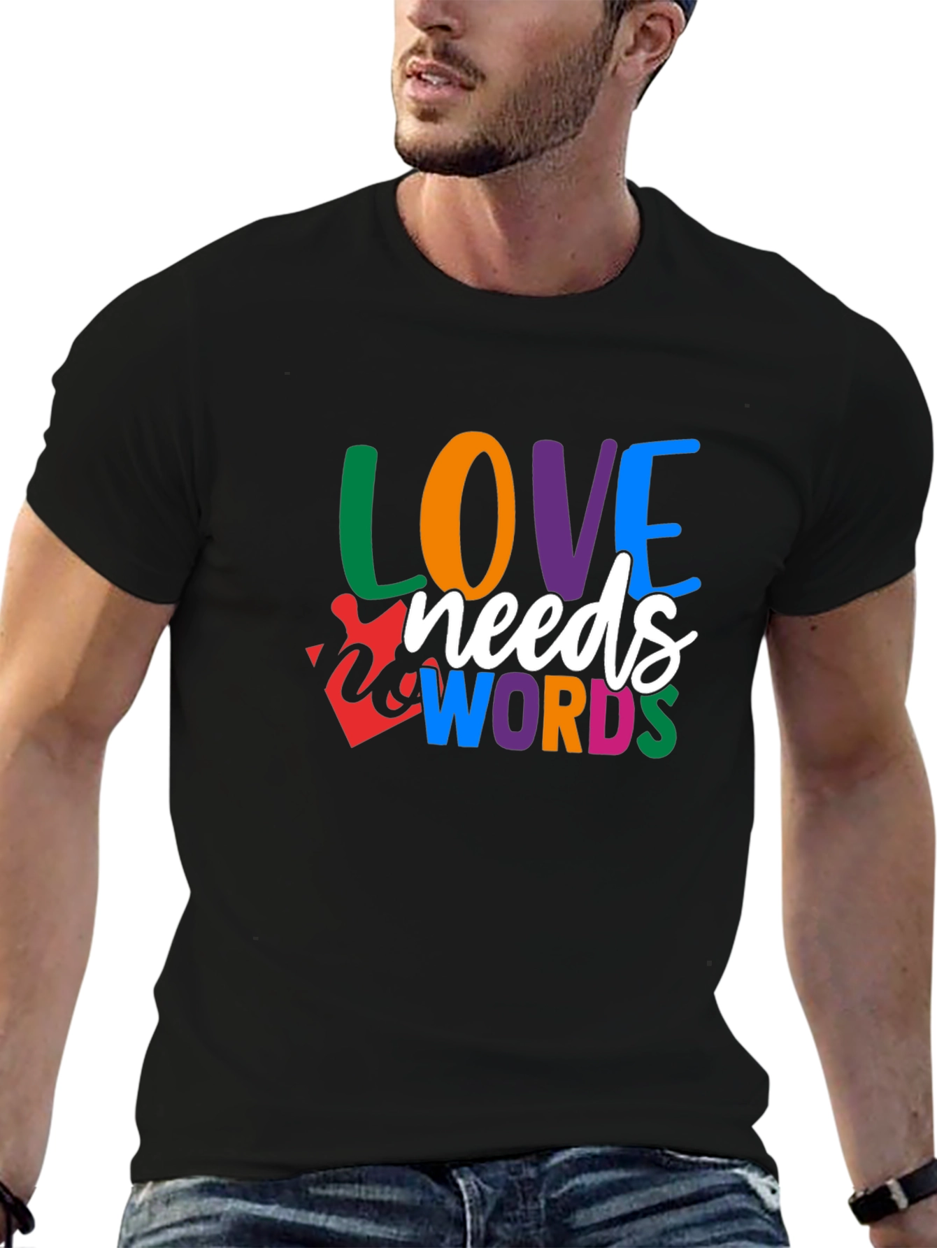 Love Needs Words Autism Awareness T-Shirt