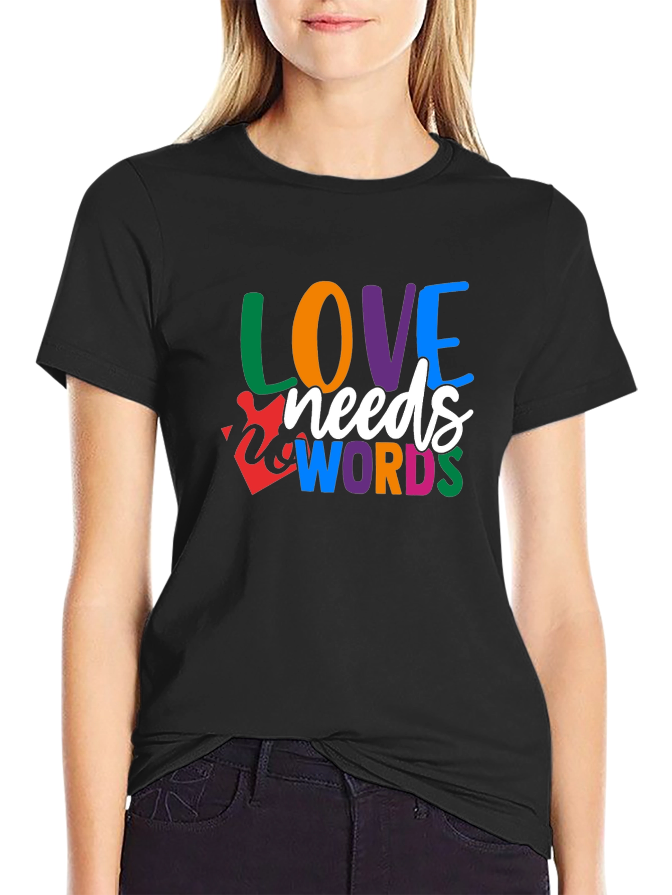 Love Needs Words Autism Awareness T-Shirt