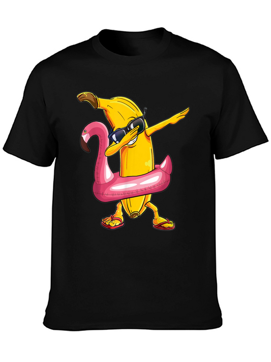 Banana Dabbing in Flamingo Float T-Shirt