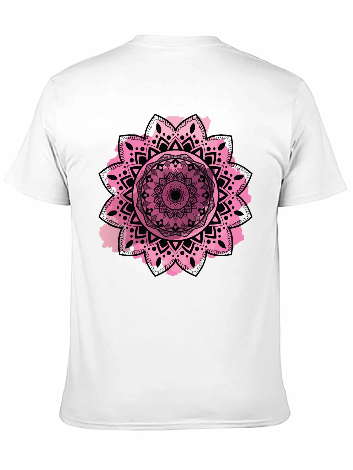 Mandala Design Mens Black T-Shirt