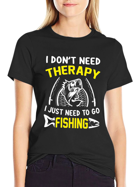 Fishing Therapy Graphic Tee - Mens Black T-Shirt