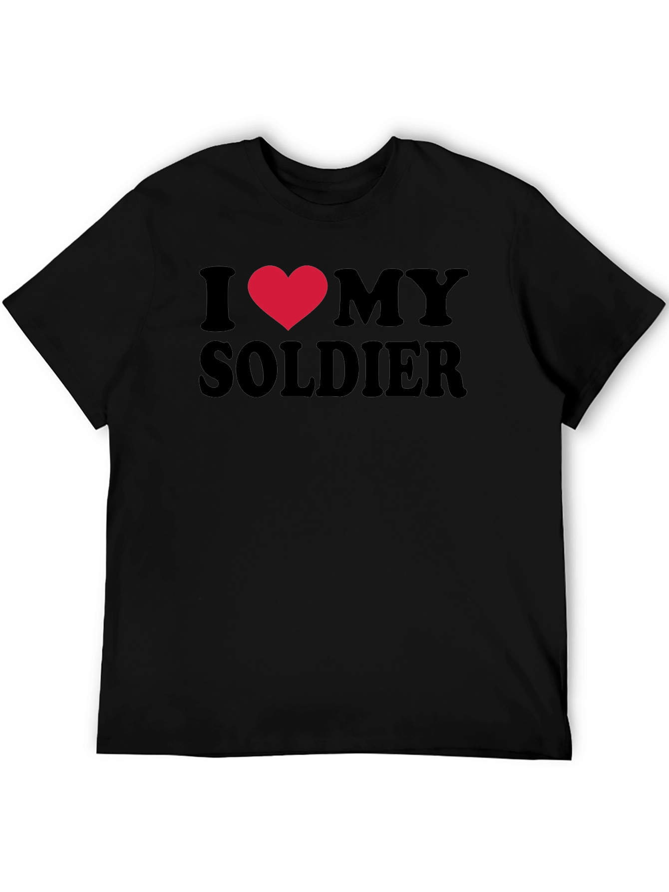 I Heart My Soldier T-Shirt - Black Graphic Tee