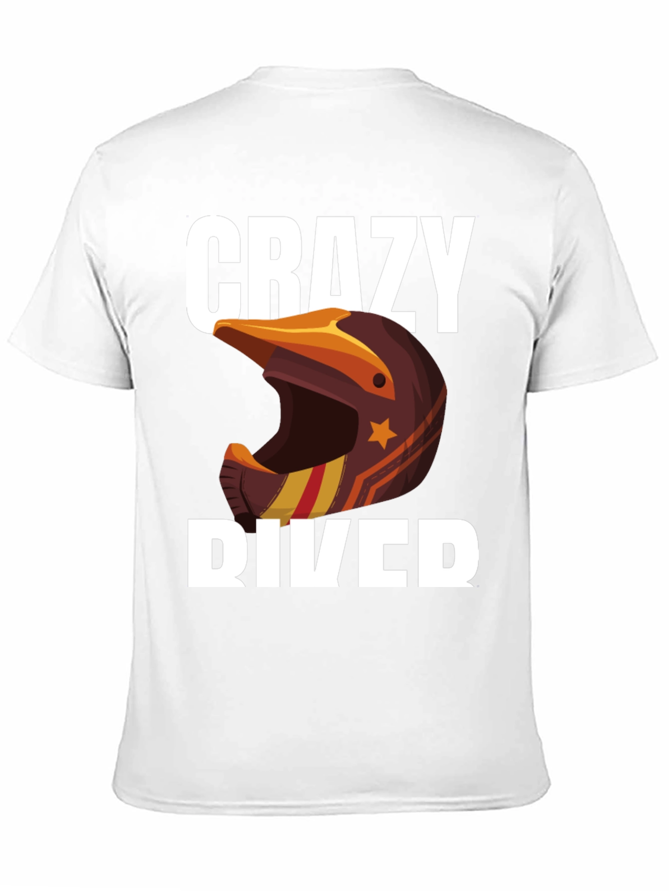 Crazy Rider Graphic Tee - Motorcycle Helmet Design