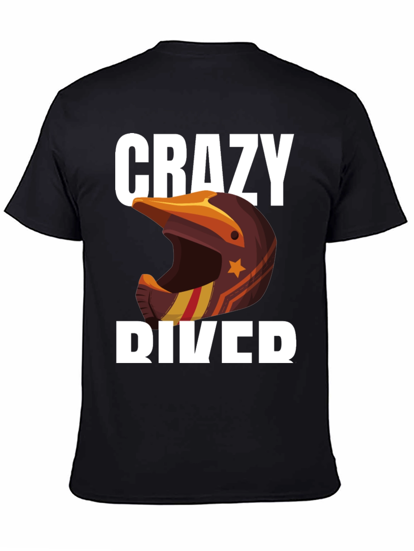 Crazy Rider Graphic Tee - Motorcycle Helmet Design