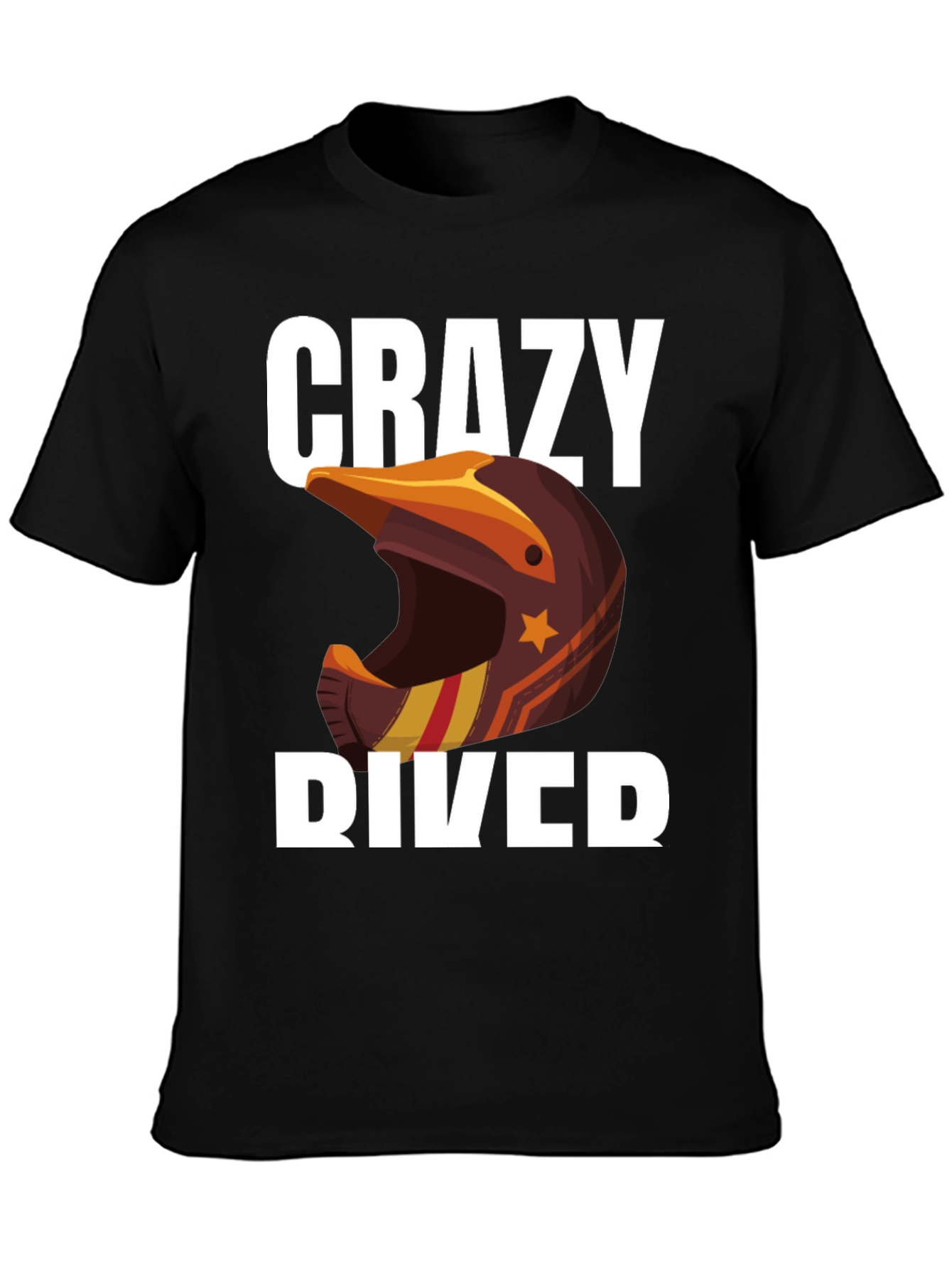 Crazy Rider Graphic Tee - Motorcycle Helmet Design