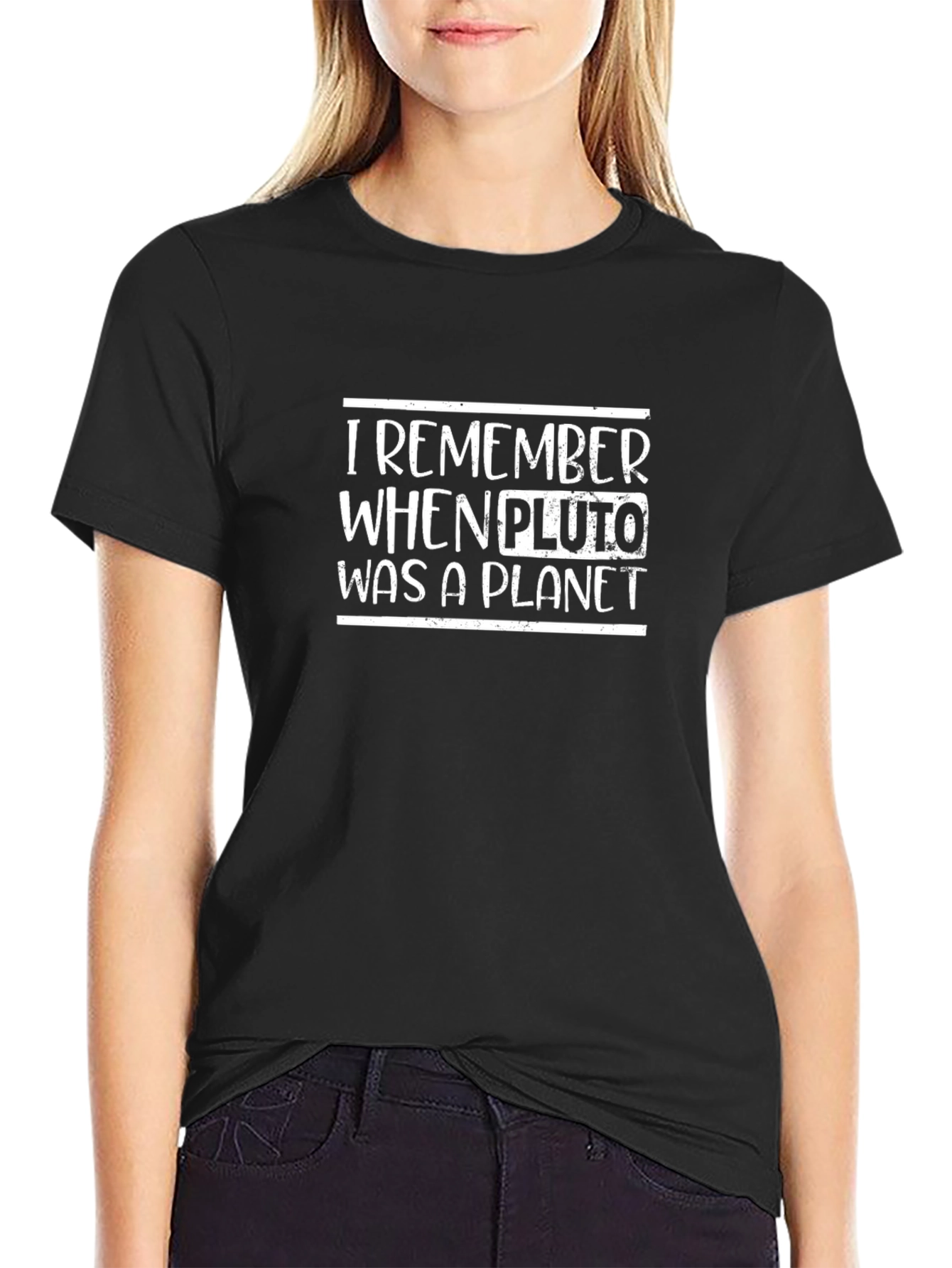 I Remember When Pluto Was a Planet Black T-Shirt
