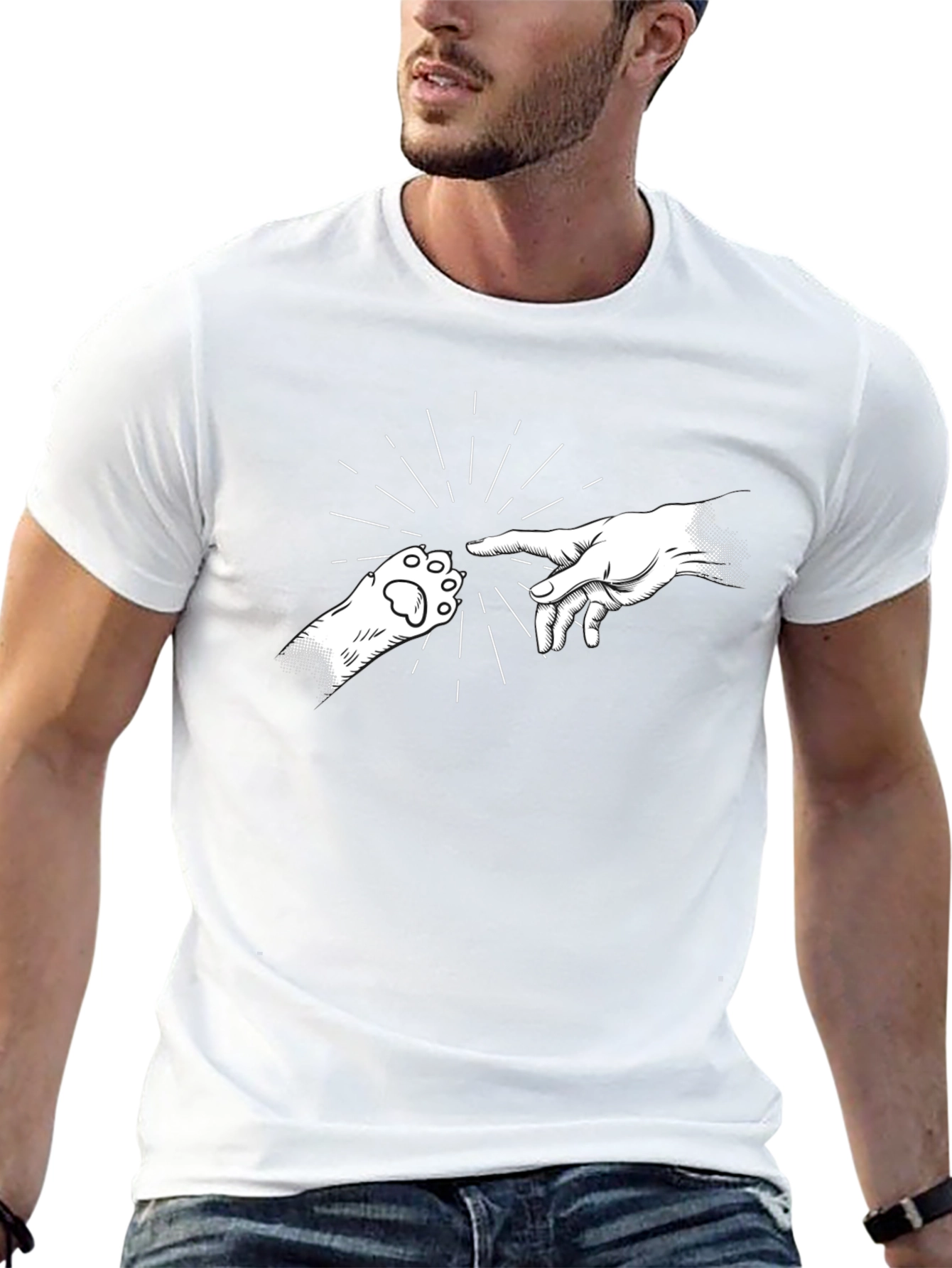 Creation of Cat Black T-Shirt