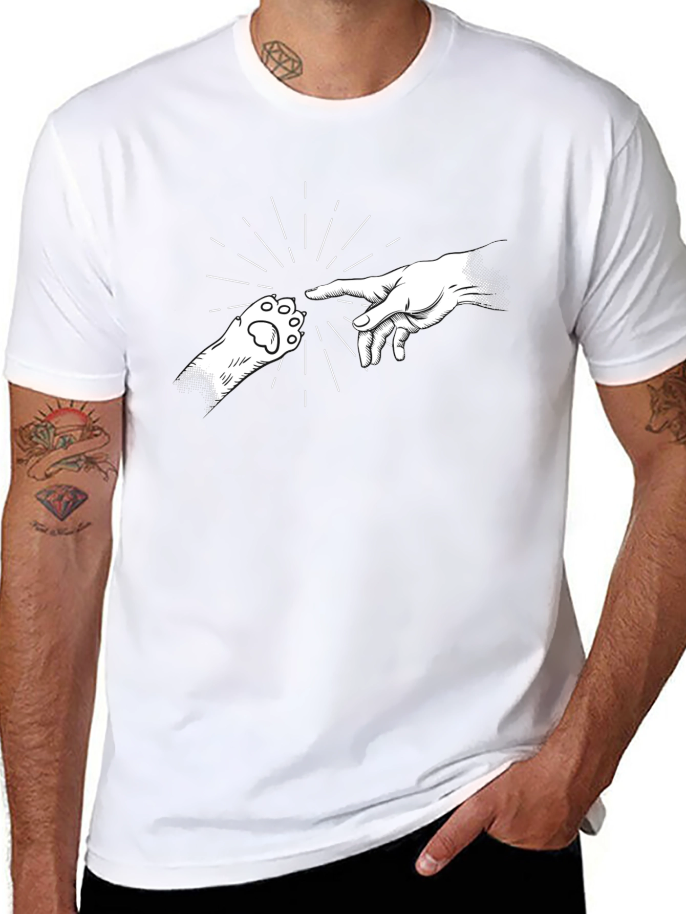 Creation of Cat Black T-Shirt