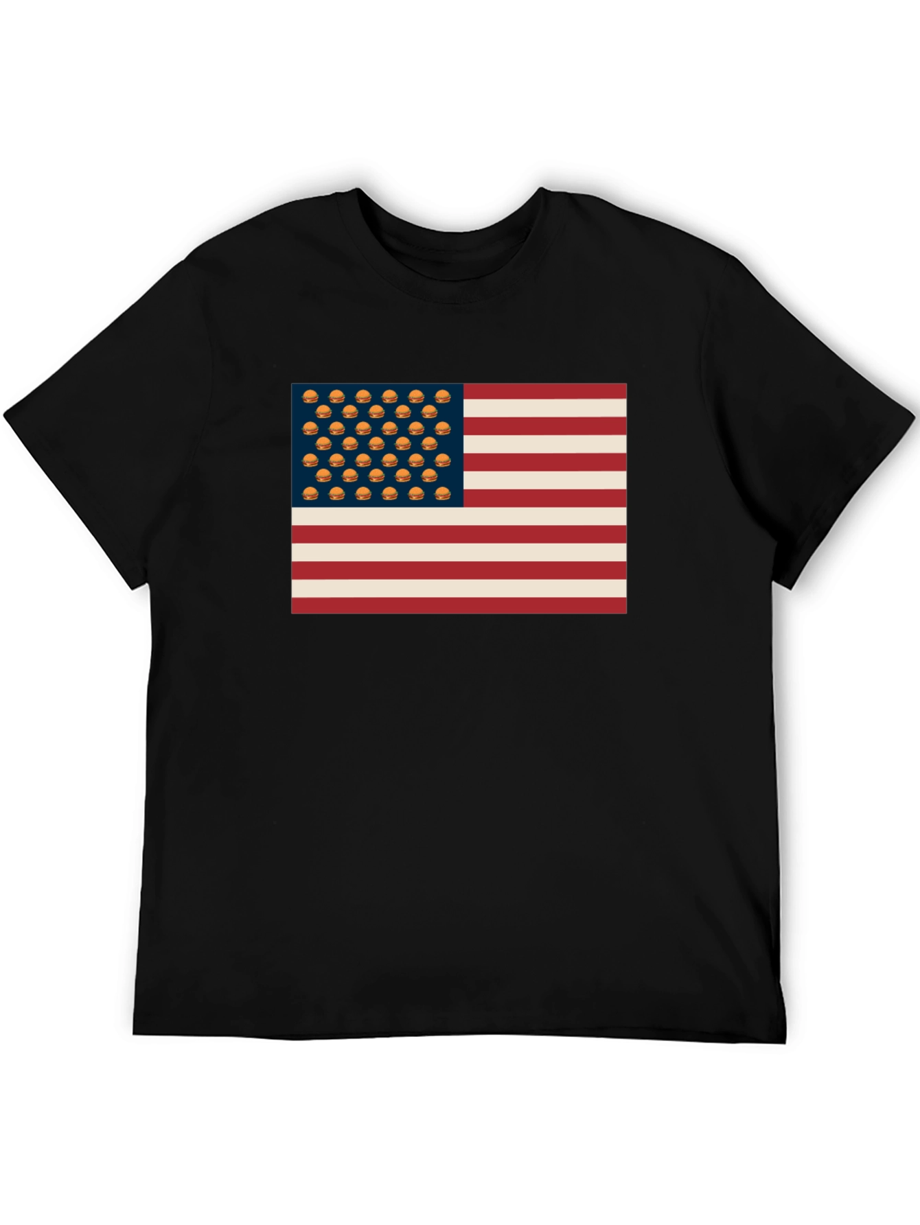 Burger USA Flag T-Shirt - Patriotic & Fun