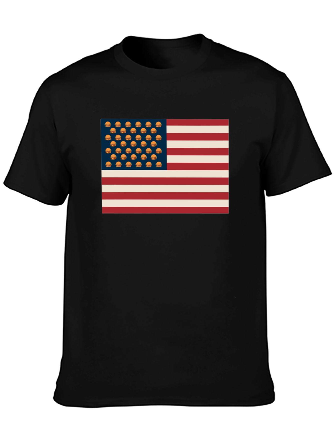 Burger USA Flag T-Shirt - Patriotic & Fun