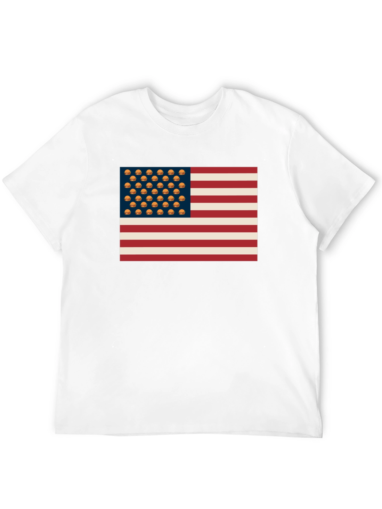 Burger USA Flag T-Shirt - Patriotic & Fun