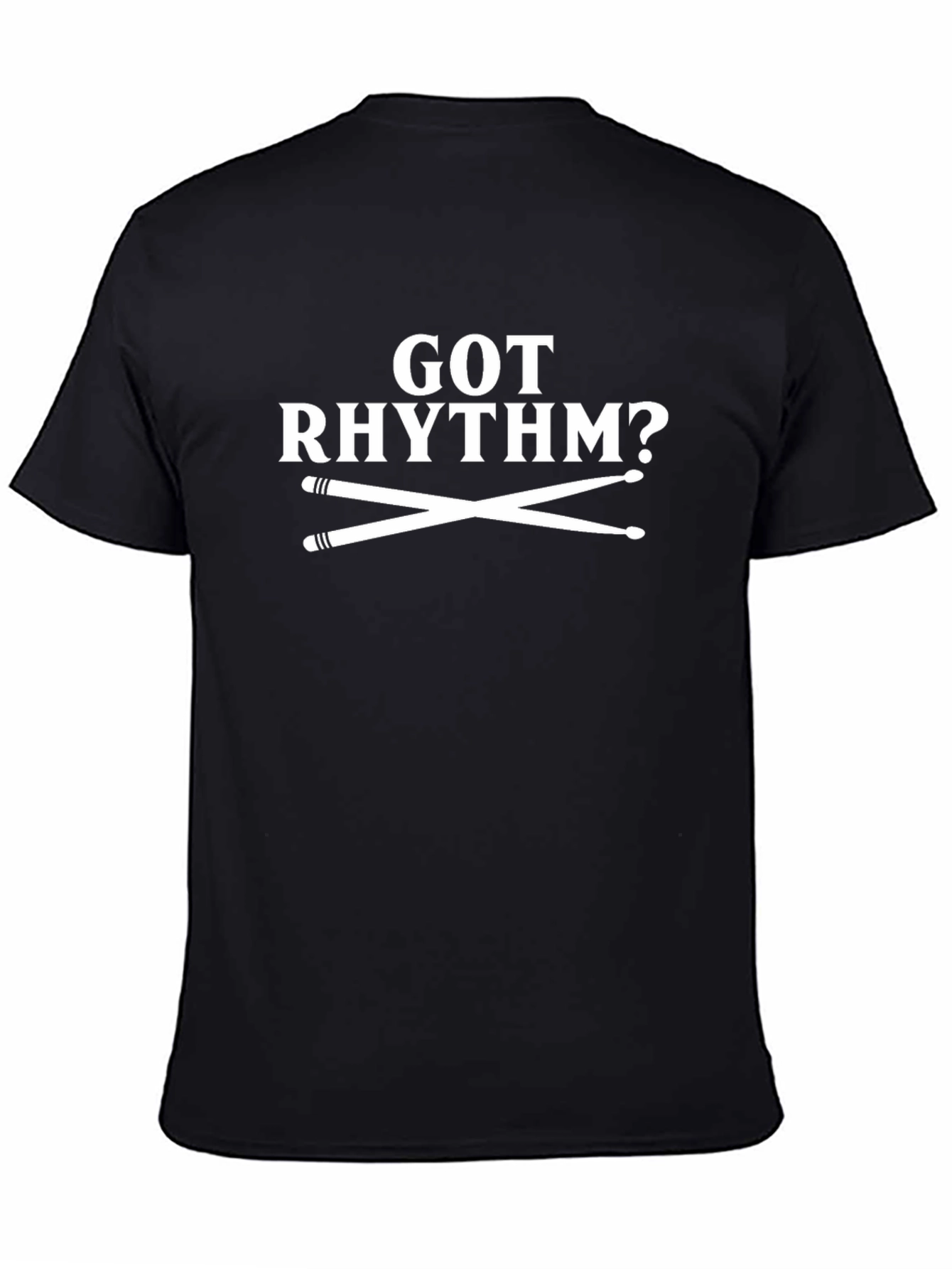 Got Rhythm? Black Graphic Tee Drummer Music Shirt
