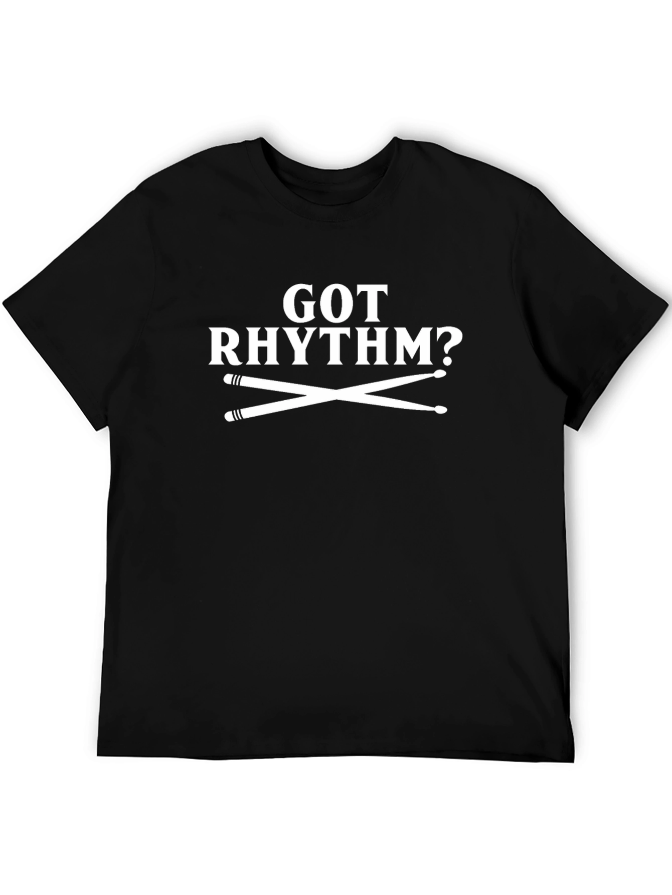 Got Rhythm? Black Graphic Tee Drummer Music Shirt