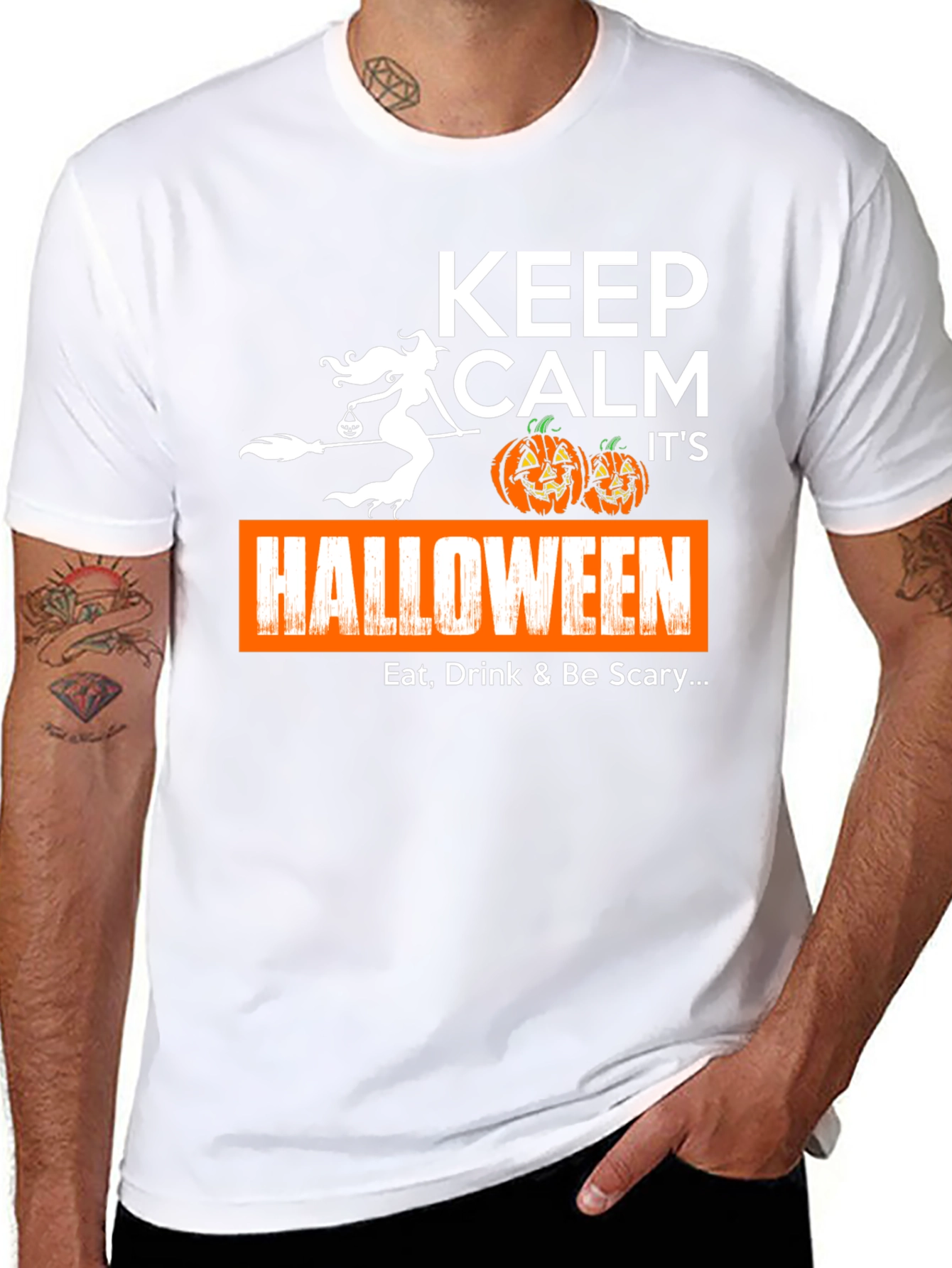 Keep Calm Halloween T-Shirt: Eat Drink & Be Scary!