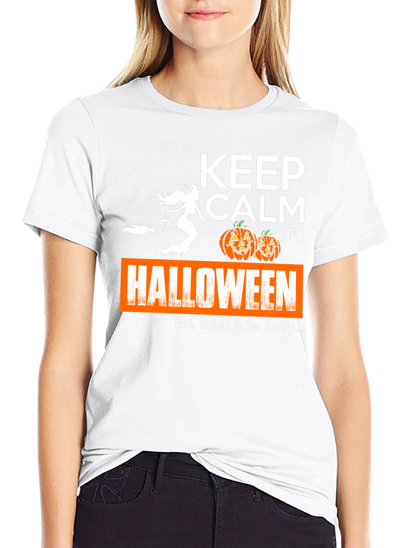 Keep Calm Halloween T-Shirt: Eat Drink & Be Scary!