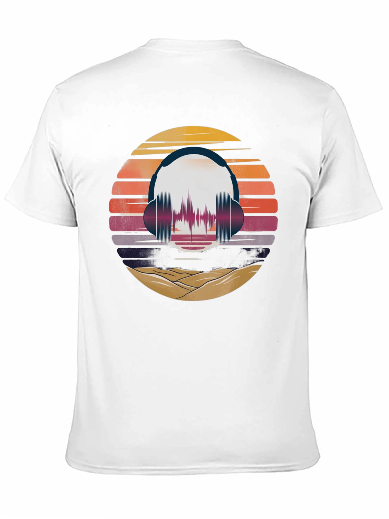 Retro Sunset Headphone Graphic Tee
