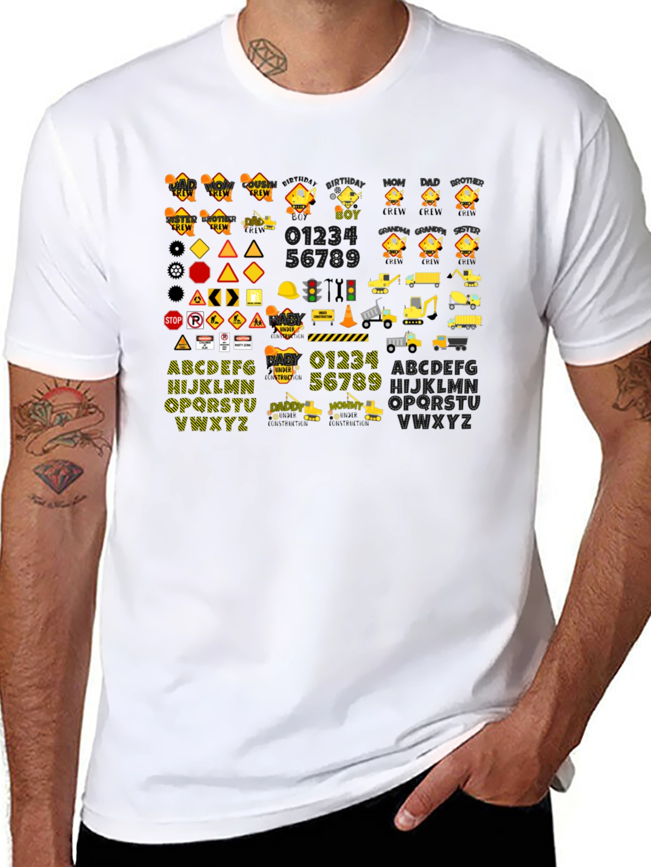 Construction Theme Alphabet & Number T-Shirt