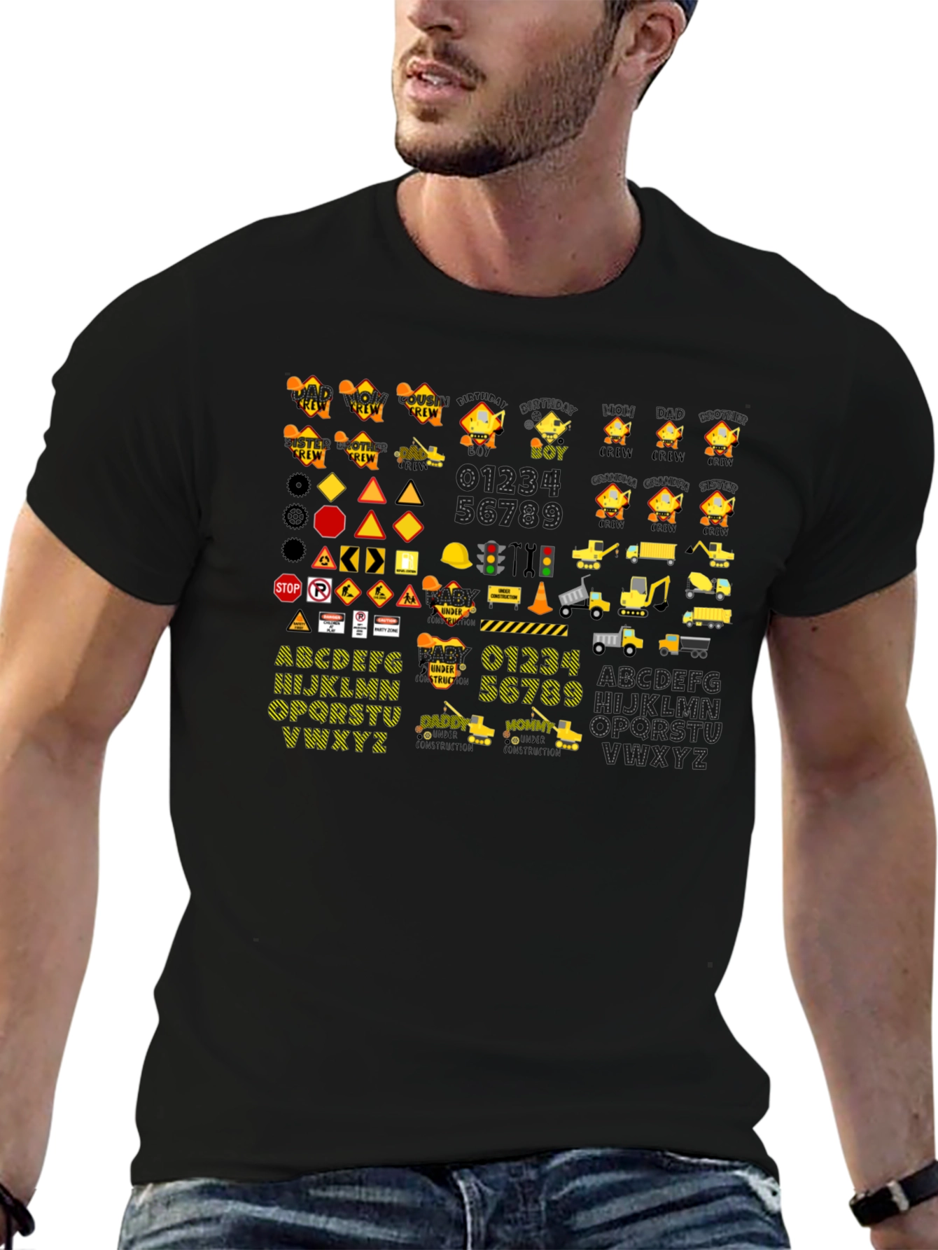 Construction Theme Alphabet & Number T-Shirt