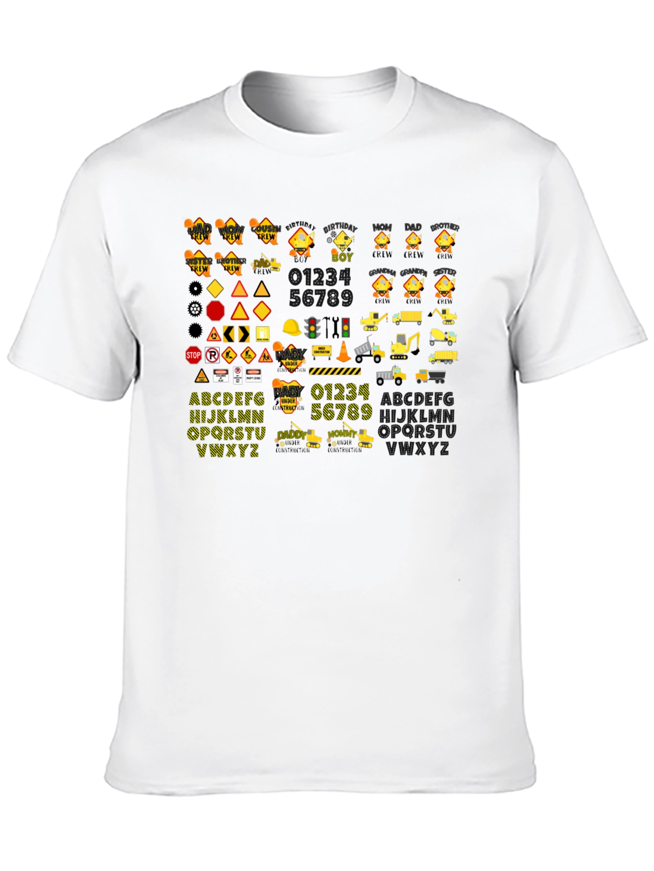 Construction Theme Alphabet & Number T-Shirt