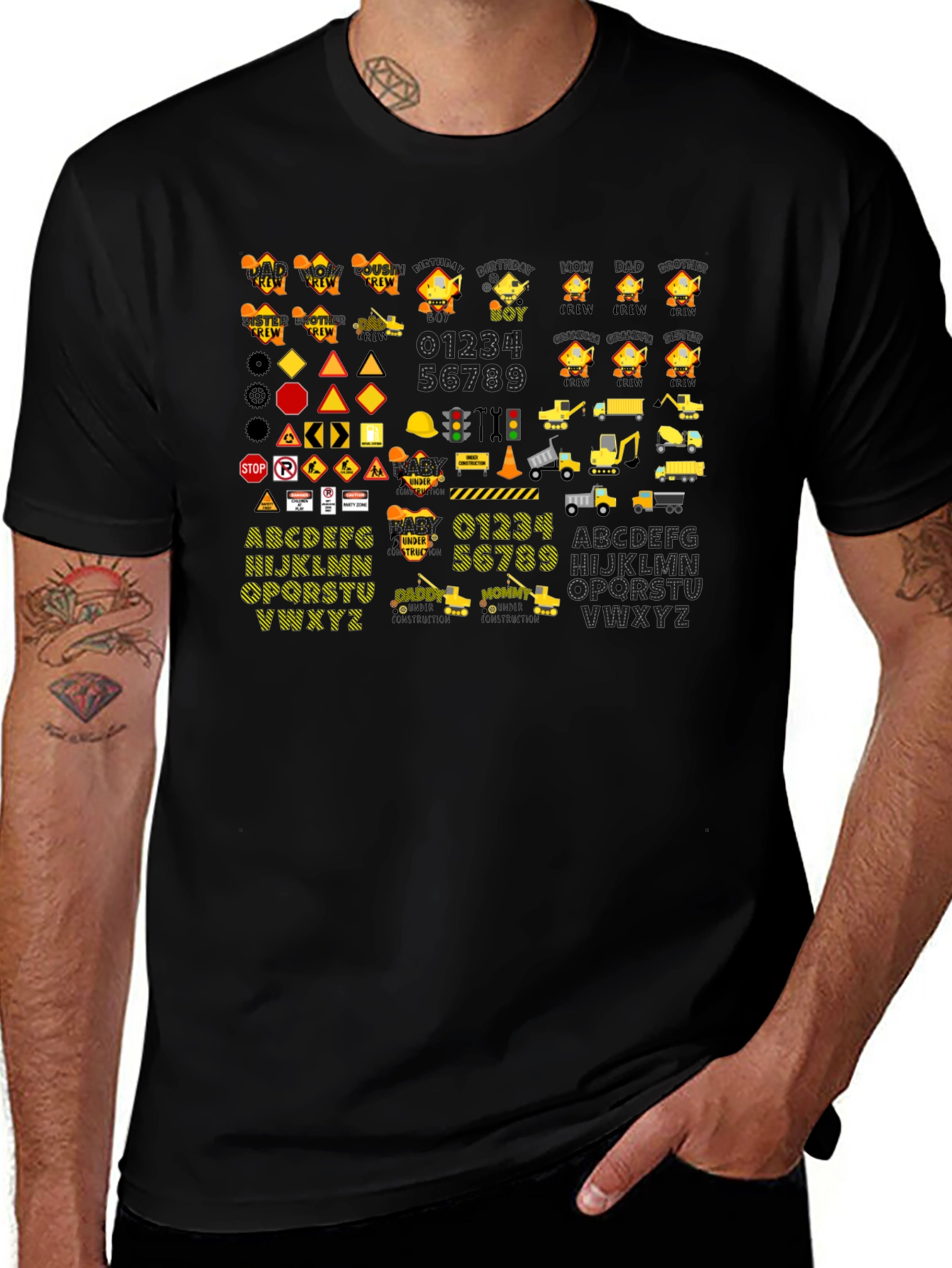 Construction Theme Alphabet & Number T-Shirt