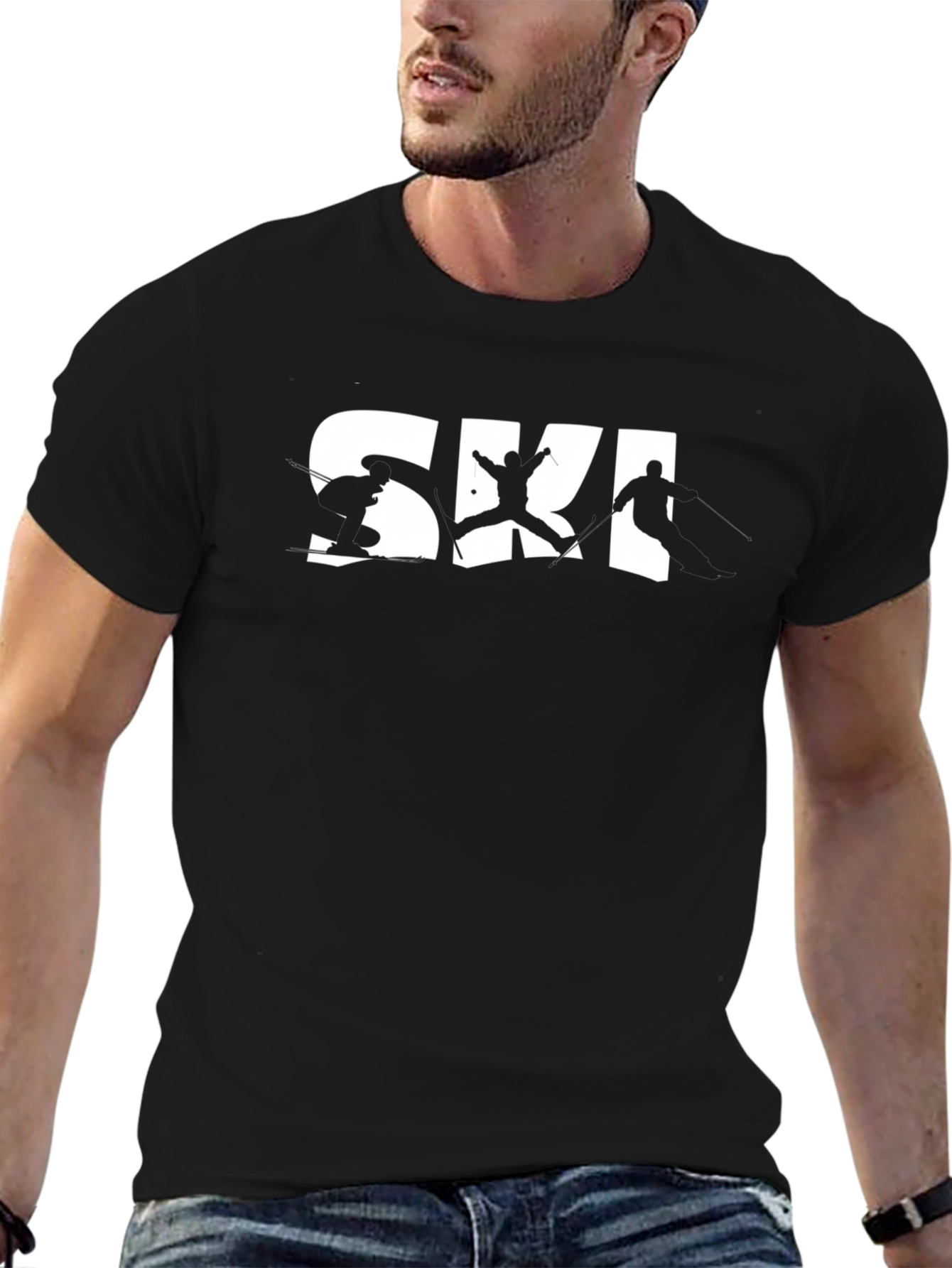 Ski Graphic Black T-Shirt