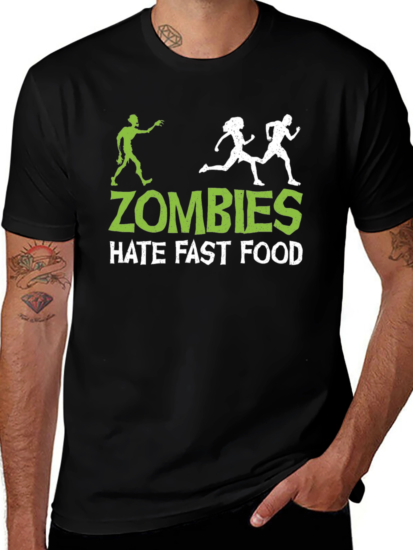 Zombies Hate Fast Food Graphic Tee