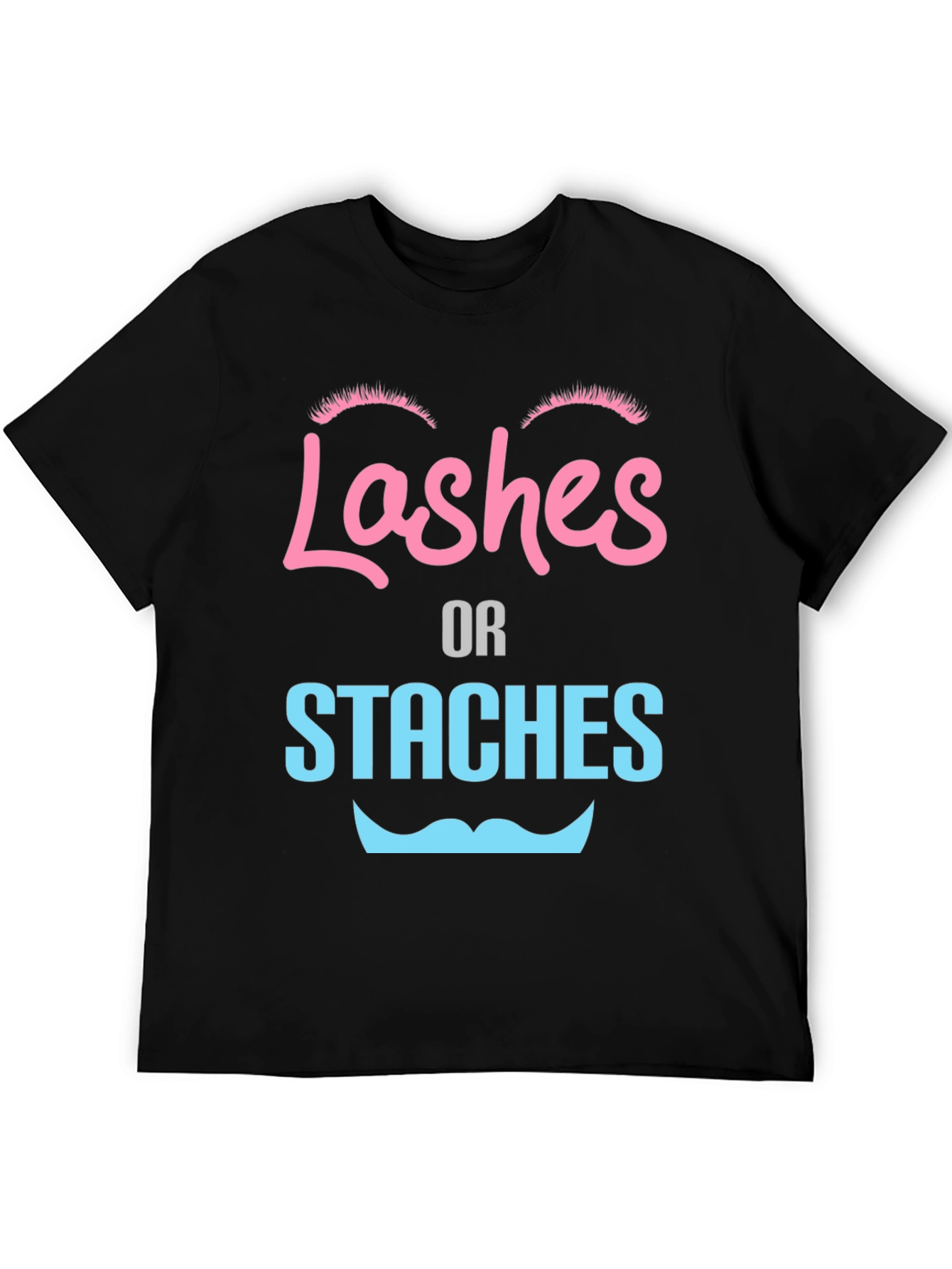 Lashes or Staches Gender Reveal Tee