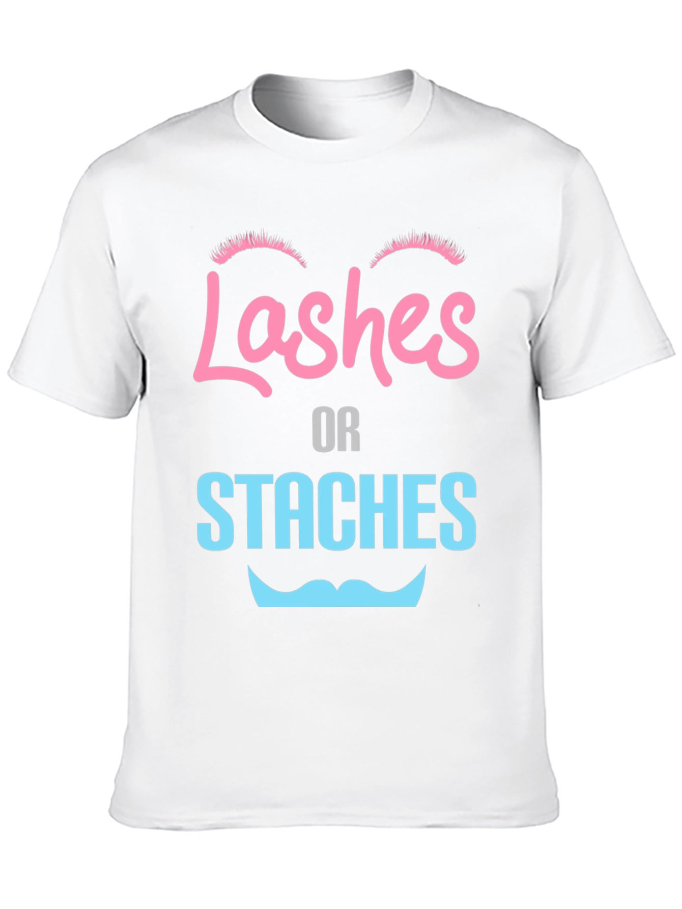 Lashes or Staches Gender Reveal Tee
