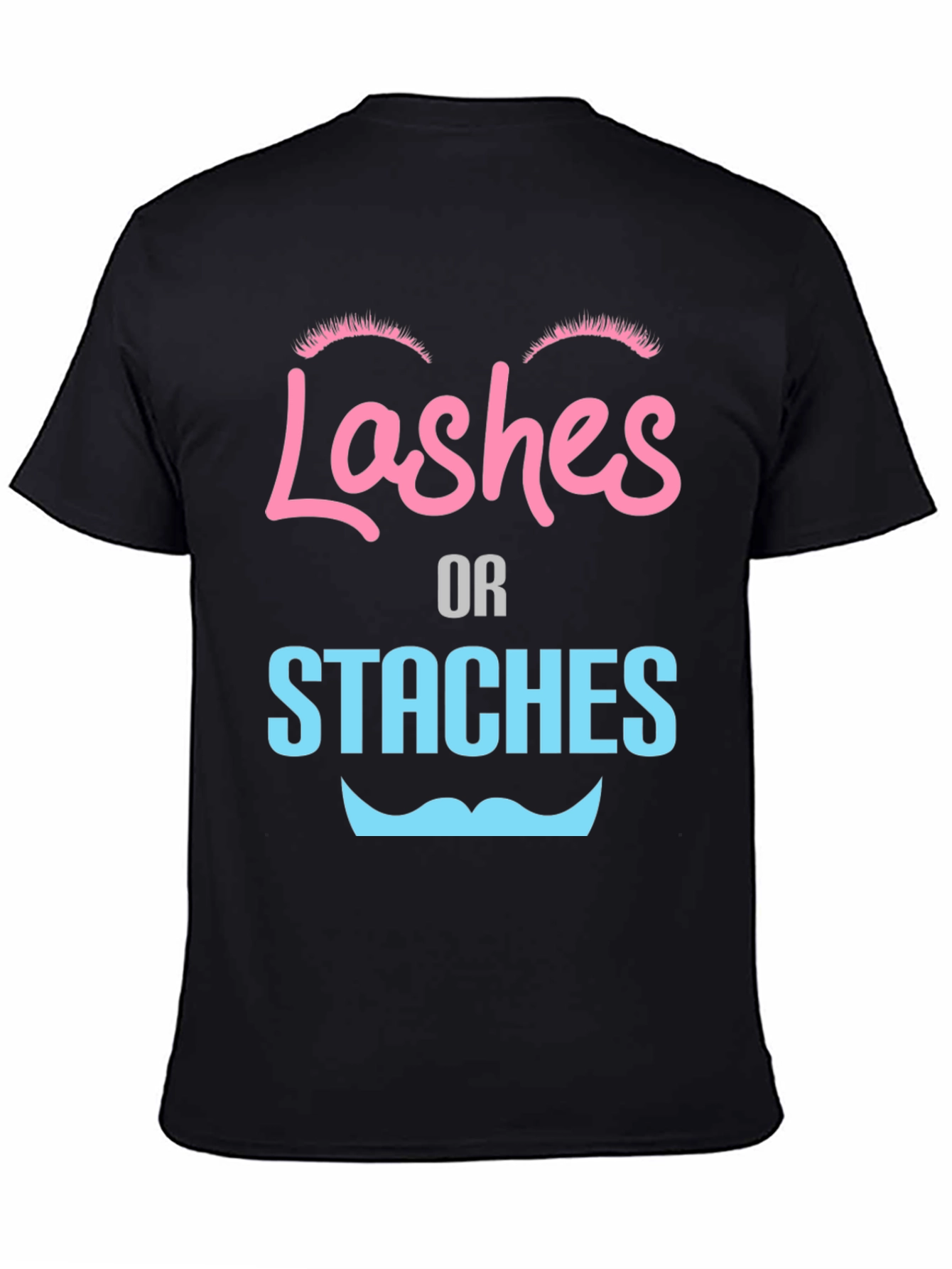Lashes or Staches Gender Reveal Tee