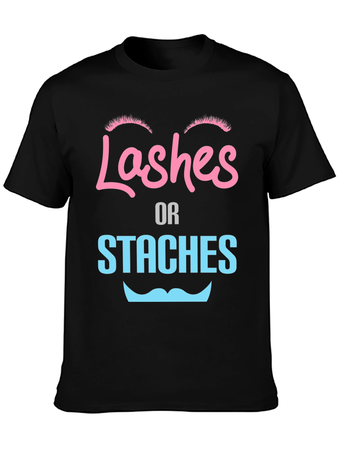 Lashes or Staches Gender Reveal Tee