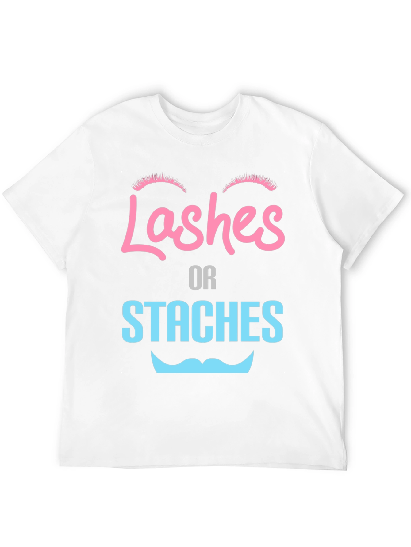 Lashes or Staches Gender Reveal Tee