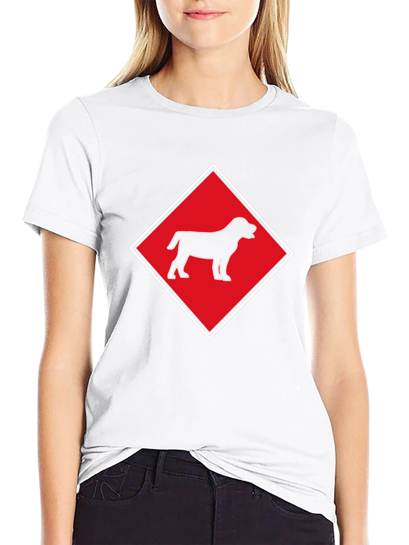 Black Dog Graphic Tee - Diamond Design